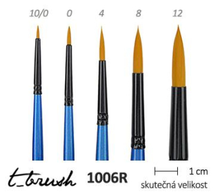 Okrúhle štetce t_brush, syntetické zlaté štetiny, krátka rukoväť