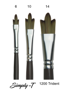 Plochý štetec t_brush, syntetické zlaté štetiny, krátka rukoväť