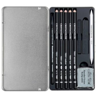 Sada na kreslenie Deep Black Drawing CRETACOLOR, 10ks