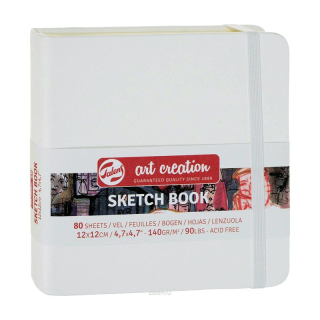 Skicár 12 x 12cm Art Creation v bielej pevnej väzbe, 140g/m2, 80 listov 