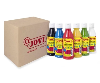 Sada 6 x 250ml temperových farieb JOVI pre deti - základné farby