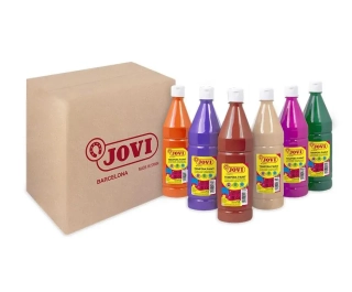 Sada 6 x 1000ml temperových farieb JOVI pre deti - mix farieb