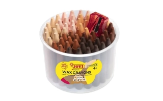 Okrúhle voskovky JOVI - telové + strúhadlo, 12 farieb - 60ks