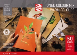 Skicár A4 Toned colours Royal Talens, 180g, 50 listov - teplé odtiene