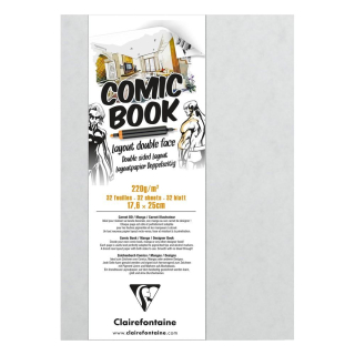 Skicár 17,6 x 25cm Comic book na markery CLAIREFONTAINE, knižná väzba, 220g/m2, 32 listov