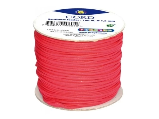 Lanko na navliekanie koráliek, 100m x 1,5mm - červené