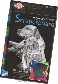 Preškrabávacie fólie A5 Scraperboard Essdee, biely podklad - 10 ks